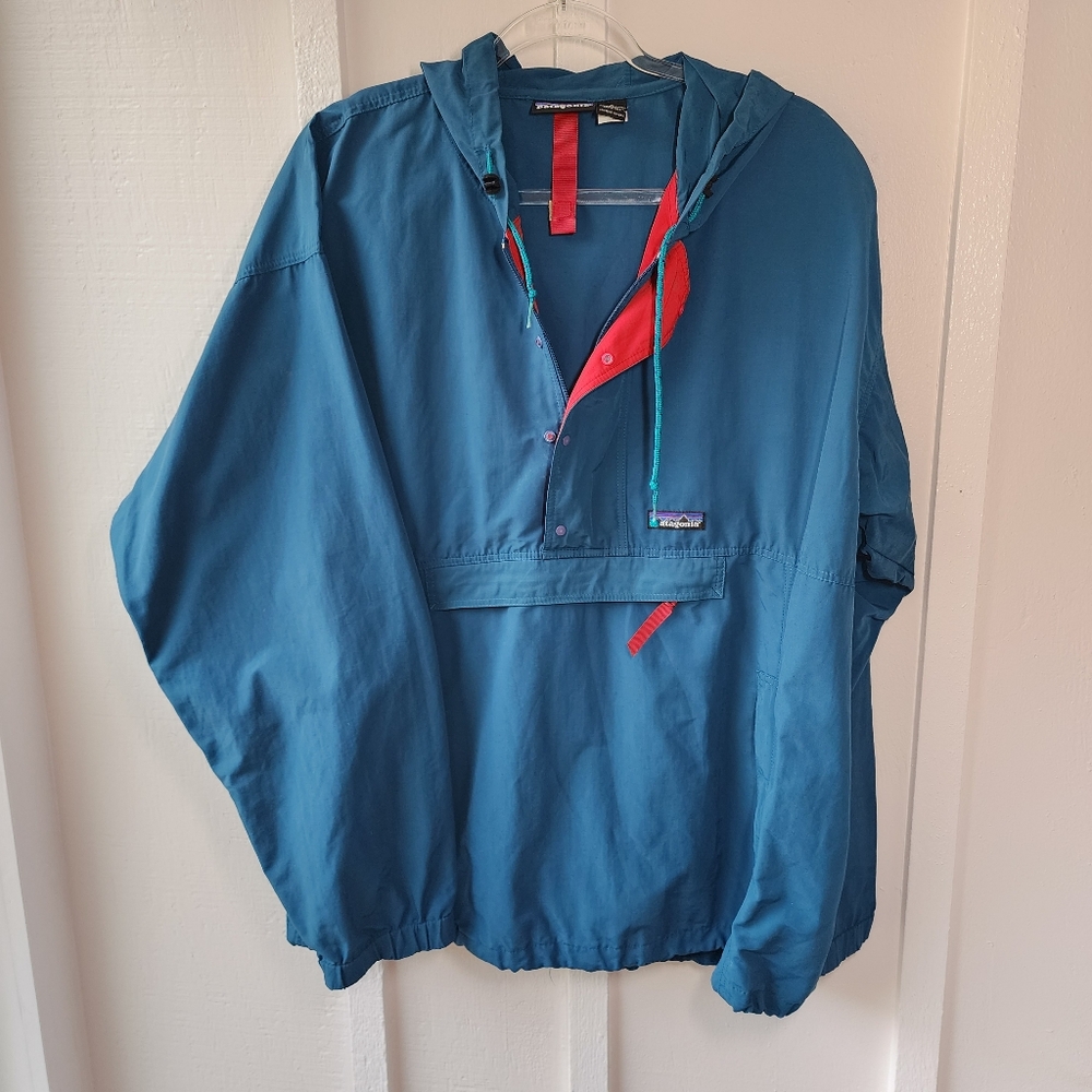 Patagonia 1/4 Zip Lightweight Wind Jacket Large Teal Pink Colorblock Size Large